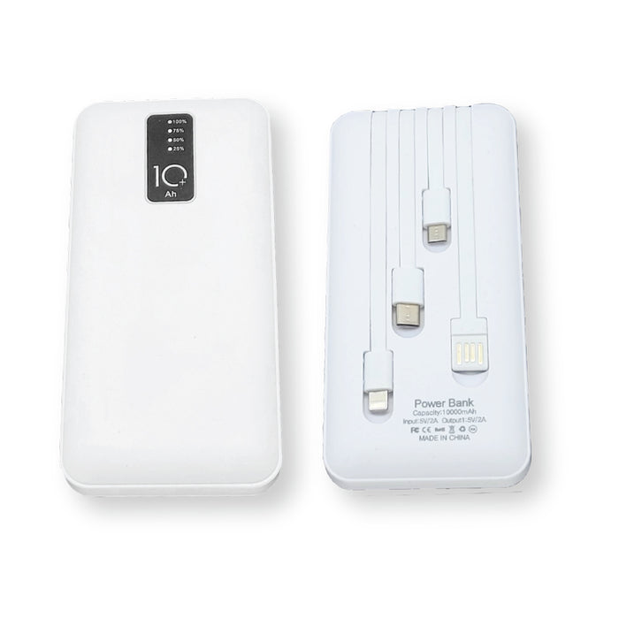 מטען כבל מובנה 10,000 MAH