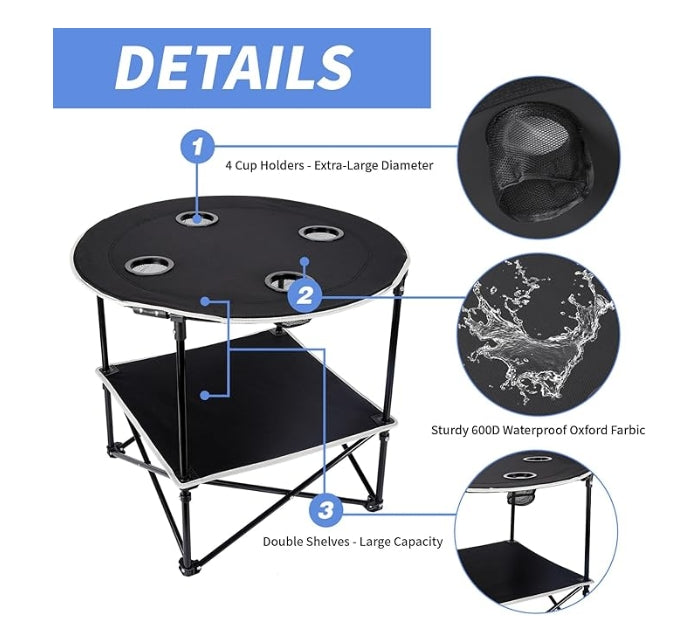 שולחן קמפינג / שולחן חוף מתקפל | שולחן פיקניק מתקפל