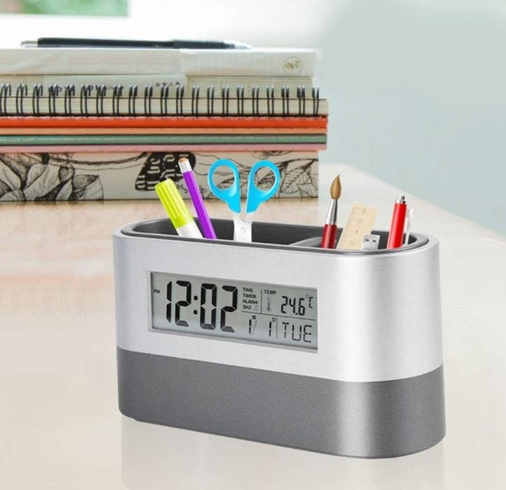 LCD שעון לוח שנה תמידי שעון שולחן תצוגת טמפרטורת זמן ותאריך עבור שולחן העבודה