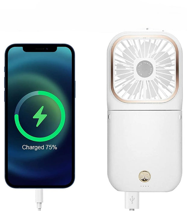 מאוורר נייד ממותג, מאוורר צוואר מתקפל |שרוך, מאוורר קירור מיני נטען USB מאוורר שרוך מאוורר ידני אישי |  מאוורר שולחני מיני, מאוורר מעמד לסלולרי | מאוורר נייד עם פאוור בנק | מאוורר לנסיעות | מאוורר מעמד  למשרד  פאוור בנק