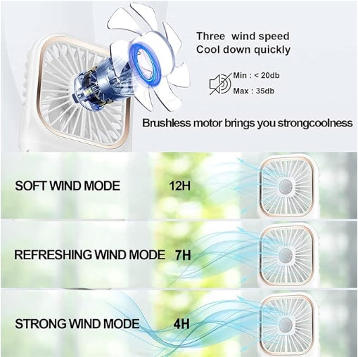 מאוורר נייד ממותג, מאוורר צוואר מתקפל |שרוך, מאוורר קירור מיני נטען USB מאוורר שרוך מאוורר ידני אישי |  מאוורר שולחני מיני, מאוורר מעמד לסלולרי | מאוורר נייד עם פאוור בנק | מאוורר לנסיעות | מאוורר מעמד  למשרד  פאוור בנק