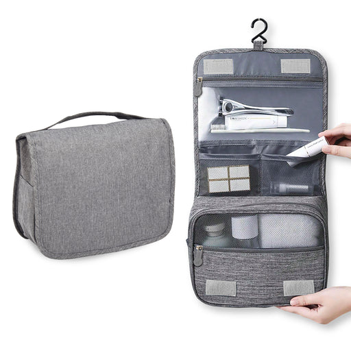תיק כלי רחצה נפתח לתליה ממותג | תיק רחצה מתקפל |