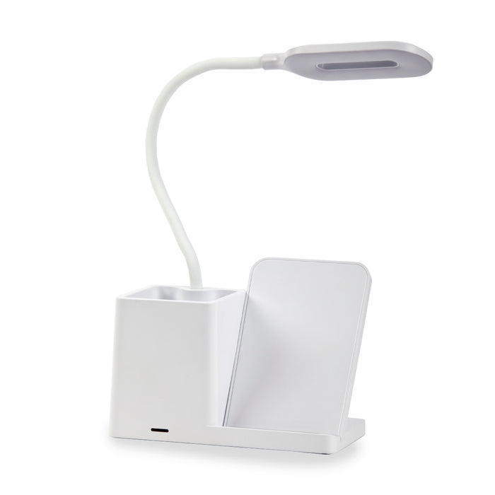 מנורת לד עם חיישן, משטח טעינה אלחוטי 15w עם כוס רחבה למכשירי כתיבה
מק"ט: USB7074
מעמד טעינה אלחוטית בשילוב מנורת LED וכוס לעטים – הרמס | מעמד טעינה אלחוטי 
  עם  מנורה וכוס לעטים