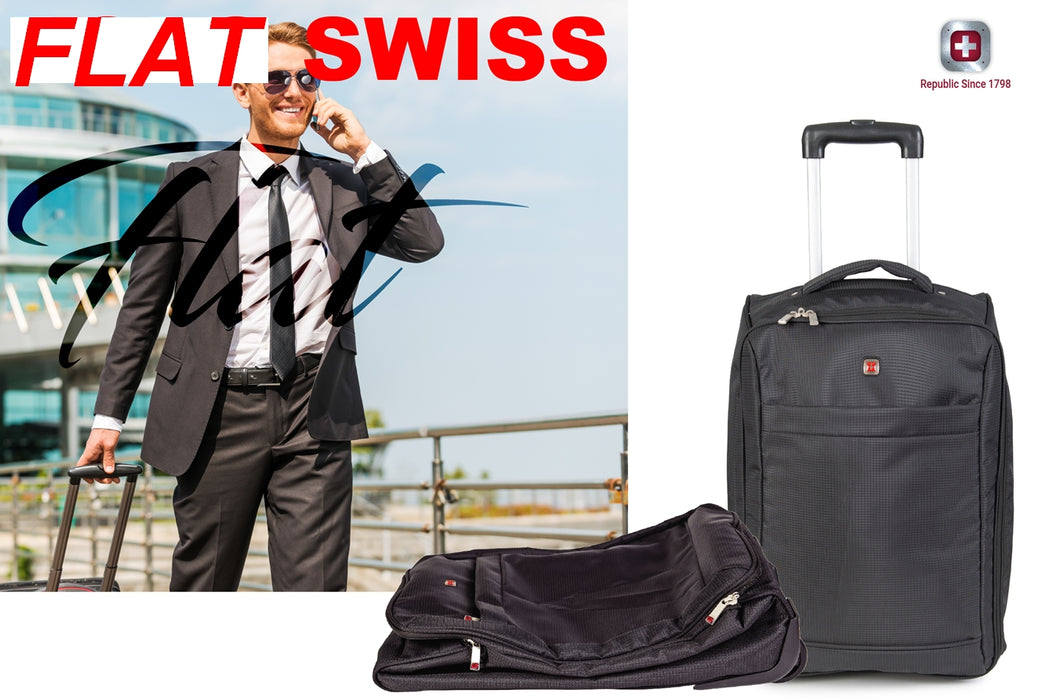 מזוודה- POLOSWISS FLAT פטנט שטוחה מתקפלת עלייה למטוס 20 אינץ | מזוודה שטוחה עלייה למטוס | טרול עליה למטוס מתקפל | מזוודה מתקפלת עלייה למטוס | טרולי מתקפל | טרןלי ממותג מתקפל | סוויס מזוודה מתקפלת | מזוודה מתקפלת פןלן סוויס