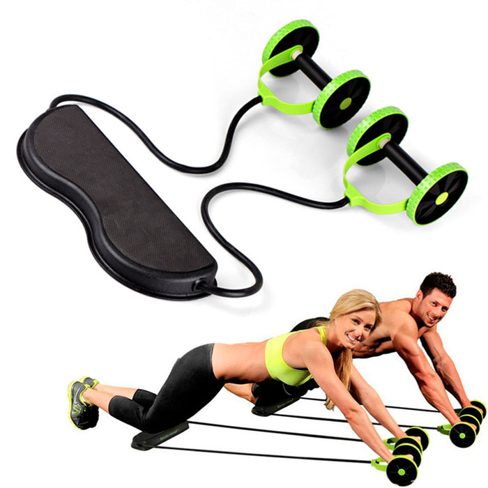 משטח אב רולר עם רצועות התנגדות לידיים AB ROLLER | משטח רולר לאימון