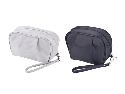 תיק יד עם רצועת אחיזה, תיק איפור, תיק טיפוח ויופי.