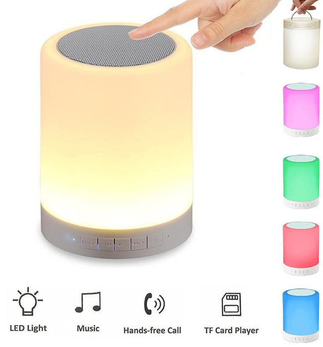 מנורת שולחן LED שינוי צבע עם רמקול בלוטות מגע טאץ'