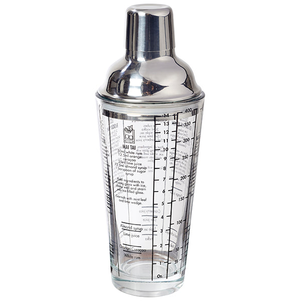 שייקר זכוכית 400ML עם מכסה, שייקר זכוכית עם לוגו , שייקר ממותג