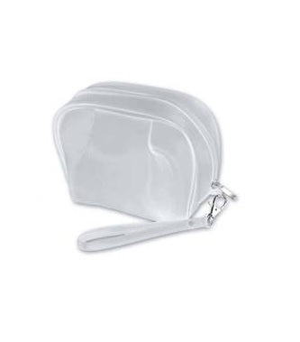 תיק יד עם רצועת אחיזה, תיק איפור, תיק טיפוח ויופי.