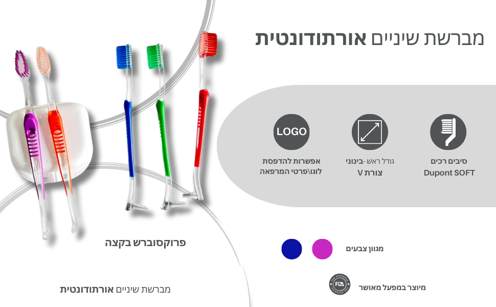 מברשת שיניים אורתודונטית | מברשת שיניים למיתוג | מברשות שיניים ממותגות | מברשת שיניים לפרסום | מברשת שיניים לפרסום 