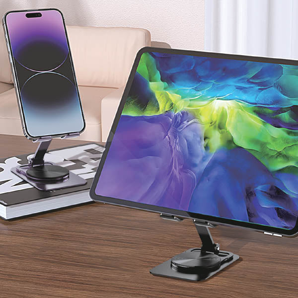 2047-דוק | “דוק” מעמד גדול לסמארטפון וטאבלט| מעמד גדול לסמארטפון טאבלט מתקפל עשוי מתכת בסיס 360 מעלות | KR9221 • הולד
מעמד שולחני לטלפון
מעמד שולחני מתקפל לטלפון סלולרי