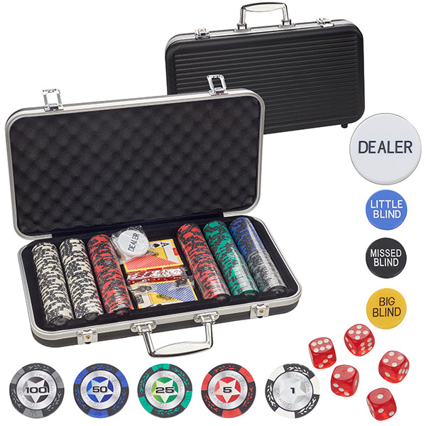 סט פוקר PRO POKER מקצועי 300 צ’יפים | מזוודת פוקר מקצועית