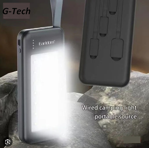 פאוור בנק/ מטען MAH 12000 תאורת חירום לד חזקה כולל כבלים מובנים לטעינה | פאוור בנק עם תאורת חירום | פאוור בנק תאורת חירום | פאוור בנק/ מטען תאורת חירום עם כבלים  