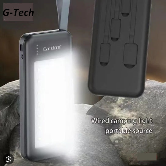 פאוור בנק/ מטען MAH 12000 תאורת חירום לד חזקה כולל כבלים מובנים לטעינה | פאוור בנק עם תאורת חירום | פאוור בנק תאורת חירום | פאוור בנק/ מטען תאורת חירום עם כבלים  