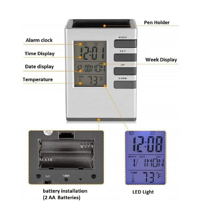 LCD מעמד עטים טרמוקלוק