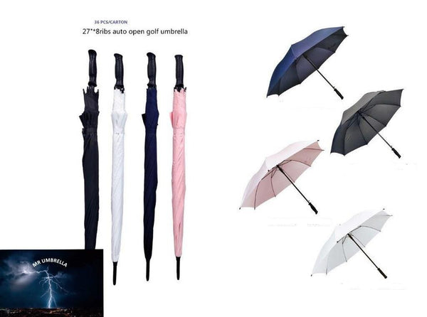 מטריה ידית ישרה 27 |מטריה 27 אינץ' | מטריה לפרסום | מטריה גדולה עם לוגו | מטריה 27' ממותגת