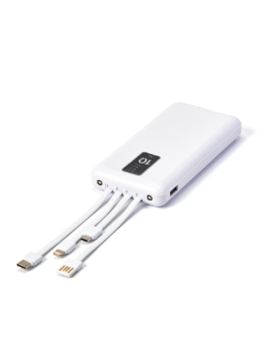 פאור בנק/ מטען צג דיגיטלי מטען 10000MAH+כבלים מובנים