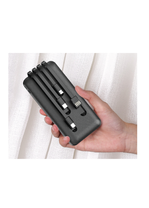 פאור בנק/ מטען צג דיגיטלי מטען 10000MAH+כבלים מובנים