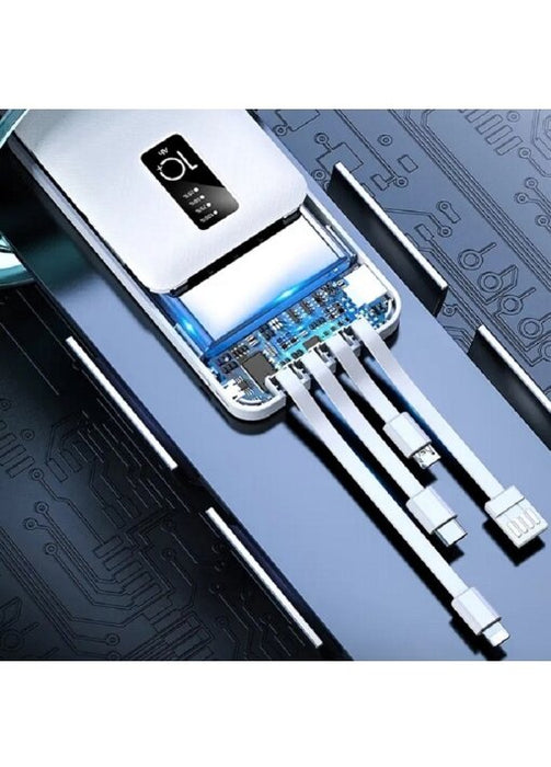 פאור בנק/ מטען צג דיגיטלי מטען 10000MAH+כבלים מובנים