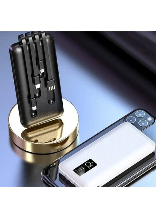 פאור בנק/ מטען צג דיגיטלי מטען 10000MAH+כבלים מובנים