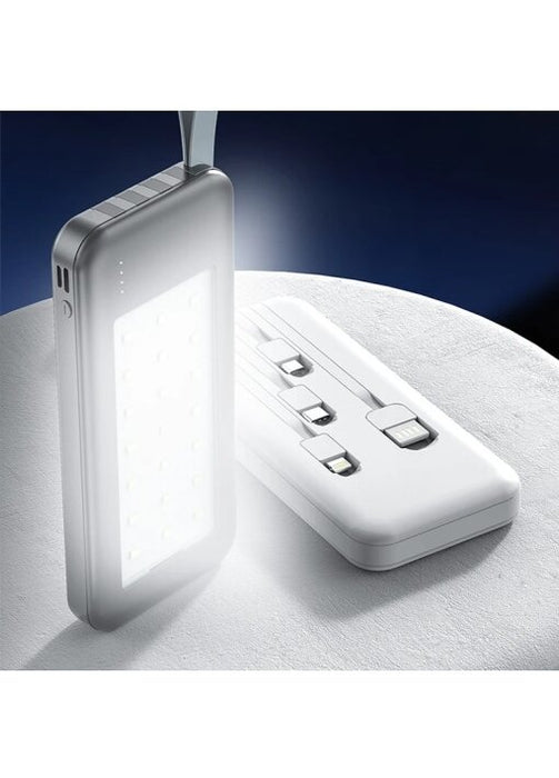 פאוור בנק תאורת חירום | פאוור בנק/ מטען MAH.12000 תאורת חירום לד חזקה כולל כבלים מובנים לטעינה