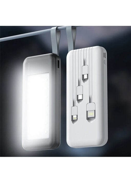 פאוור בנק תאורת חירום | פאוור בנק/ מטען MAH.12000 תאורת חירום לד חזקה כולל כבלים מובנים לטעינה