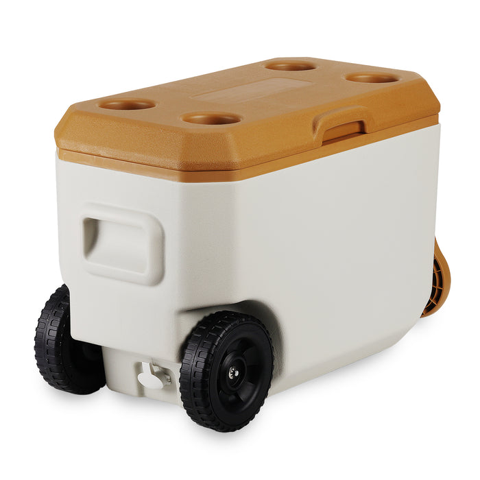 מק"ט: HP1638.14
טרק 38L – צידנית עם גלגלים
צידנית קשיחה עם גלגלי שטח וידית משיכה. | צידנית קשיחה על גלגלים 