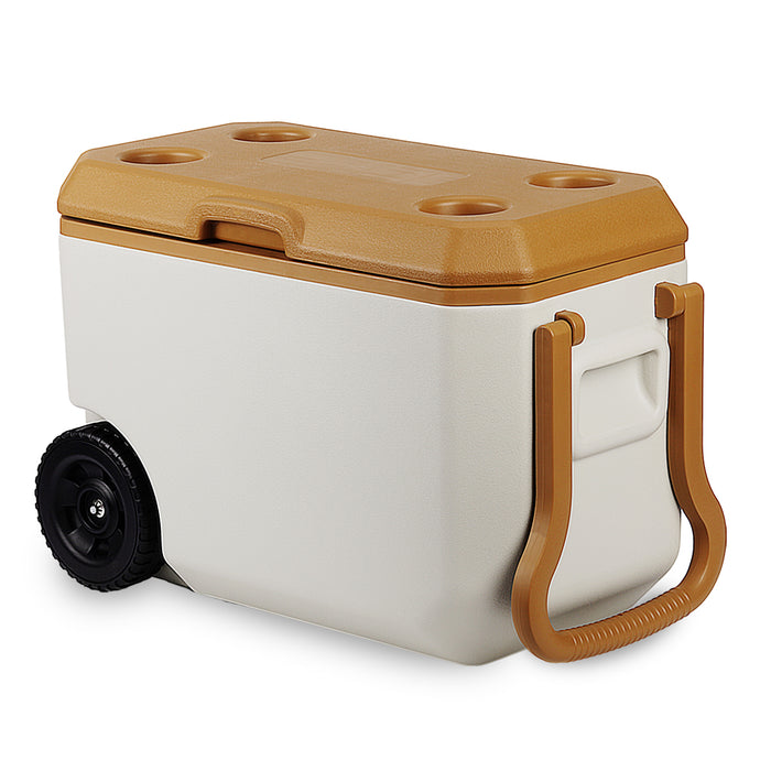 מק"ט: HP1638.14
טרק 38L – צידנית עם גלגלים
צידנית קשיחה עם גלגלי שטח וידית משיכה. | צידנית קשיחה על גלגלים 