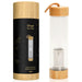 "TEA BREWING" בקבוק זכוכית דופן כפולה עם פילטר לחליטת תה מכסה במבוק מבית H2O |  בקבוק לחליטה ממותג | בקבוק| בקבוק זכוכית לחליטה |  זכוכית לחליטה