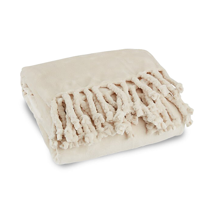 שמיכת קורל פליז עם פרנזים