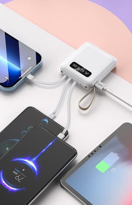 פאוור בנק עם כבלים ממותג דגם   נפח 10000mah | מק"ט: USB7086
מטען נייד נטען עם סט כבלים מובנים בסוללה- דיוניסוס
סוללה נטענת למכשירים ניידים.
סוללה Li-Ion נטענת בנפח 10,000mAh