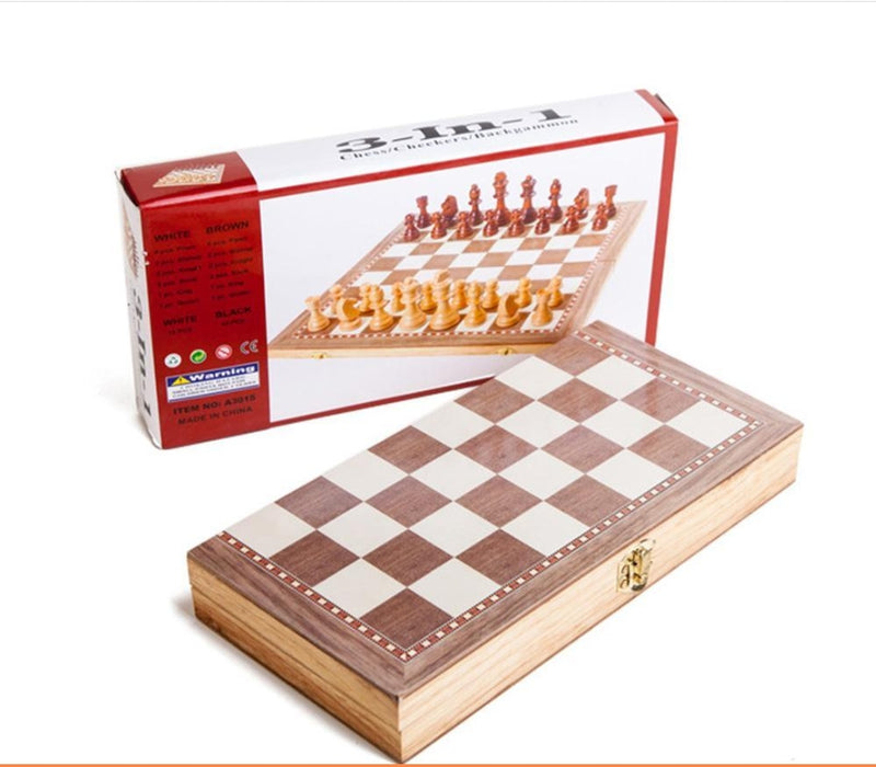 סט שלושה משחקים מהודר ששבש שחמט ודמקה |ששבש גדול מעץ + דמקה + שחמט במארז אחד
סט של 3 ב-1 