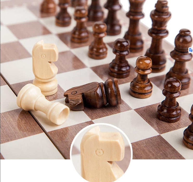 סט שלושה משחקים מהודר ששבש שחמט ודמקה |ששבש גדול מעץ + דמקה + שחמט במארז אחד
סט של 3 ב-