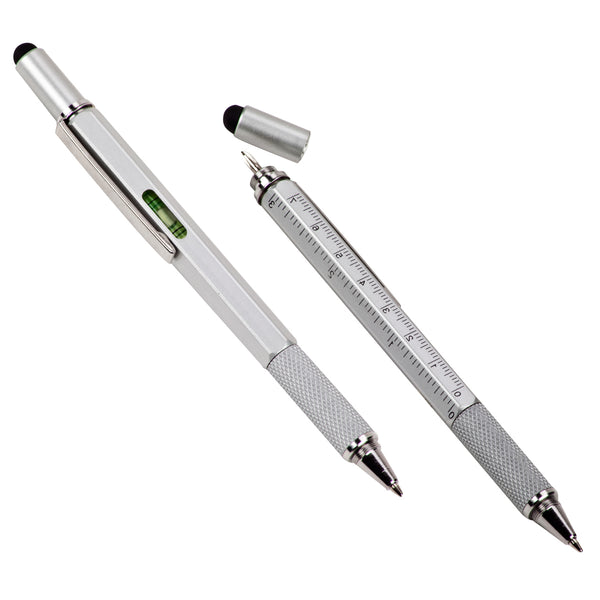 PE0127 עט מתכת 5 פונקציות | עט פלס ממותג | עט סרגל ופלס ממותגים