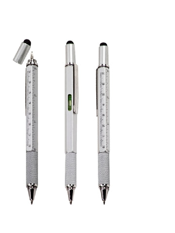 PE0127  עט מתכת 5 פונקציות | עט פלס ממותג | עט סרגל ופלס ממותגים