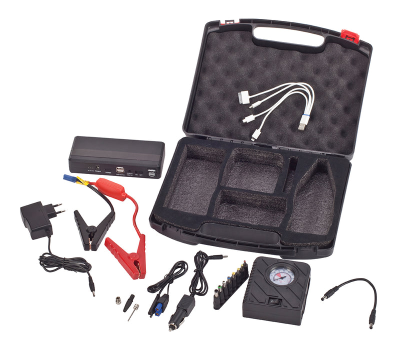 ערכת רכב מושלמת Jump starter מטען רב עצמה להתנעת חירום לרכב
