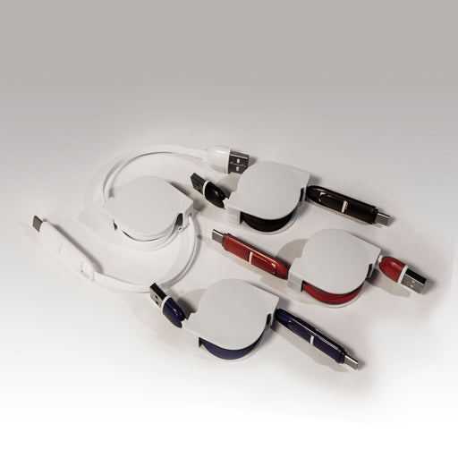 כבל טעינה נמתח כבל הטענה כבל טעינה קפיצי המגיע בגלגל להארכה/קיצור הכבל ולמניעת קשרים.