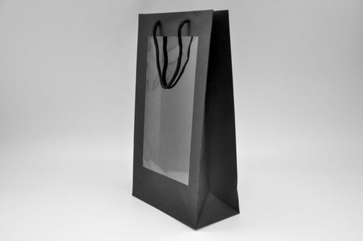 שקית קרטון עם חלון 20X35+10- יין זוגי