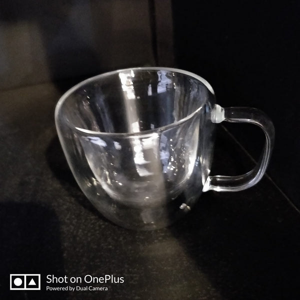 ספל קפה - כוס זכוכית דופן כפולה - כוסות דאבל גלאס  כוס עם בידוד כפול אספרסו דאבל גלאס