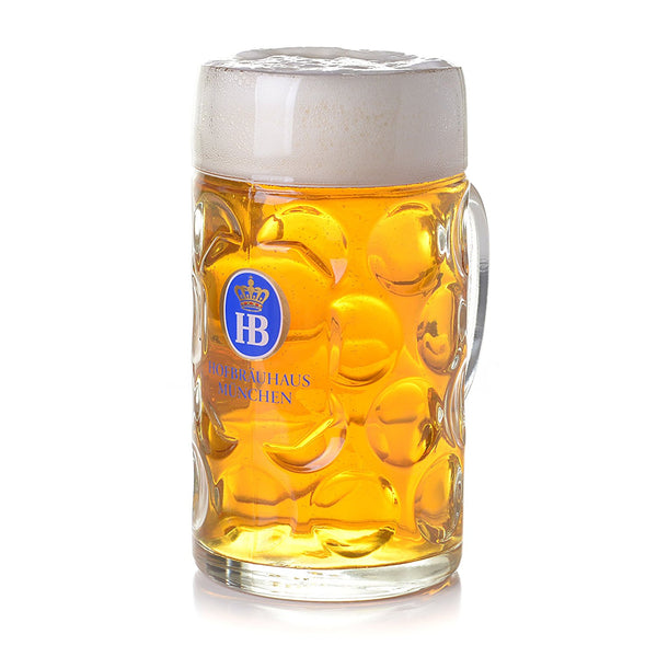 כוס זכוכית לבירה , ידית אחיזה, 0.5 ליטר, תוצרת אירופה.