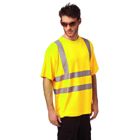 חולצת דרייפיט פסים זוהרים תקנית | חולצת דרייפיט + פסים זוהרים ש.ק. צהוב 
