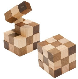 משחק חשיבה בצורת קוביה פאזל עץ  נחש