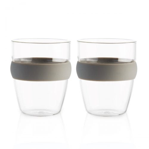 HP8526 זוג כוסות זכוכית עם חבק – אינדונזיה 2 | כוסות קפה שחור ממותגות | זוג כוסות קפה שחור עם חבק סיליקון | כוסות קפה שחור ממותגות