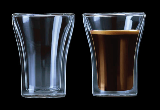 כוס דאבל גלאס ספל כוס זכוכית דופן כפולה - כוס תרמית בידוד כפול  - כוסות דאבל גלאס - כוסות שכבה כפולה ספל מעוצב עשוי זכוכית עם דופן כפולה  מק"ט: HP8527  זוג כוסות זכוכית עם דופן כפולה 250 מ”ל – קולומביה