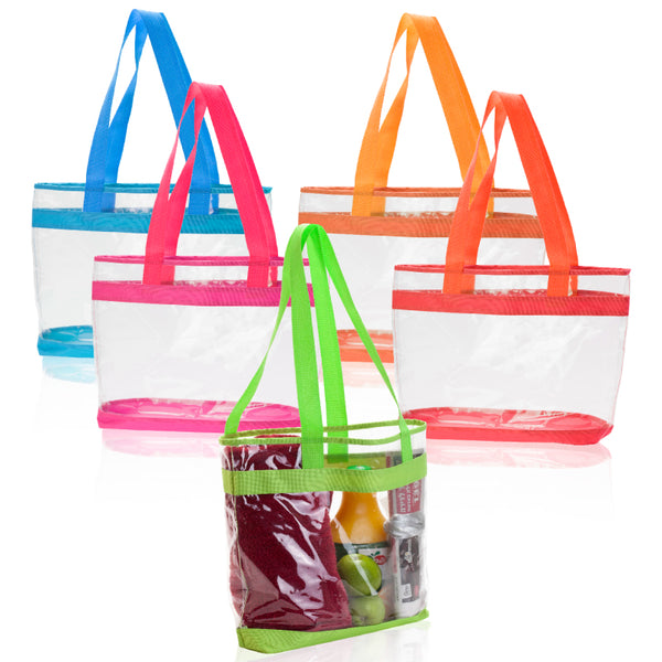 KR299 • מאווי תיק ים קניות תיק צד / תיק ים / תיק קניות מעוצב עשוי PVC שקוף | תיק שקוף ים / קניות וכנסים | תיק םי וי סי שקוף | תיק ממותג שקוף 