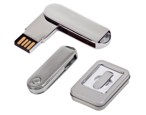 זכרון נייד USB2.0 מתקפל, גוף מתכת.  דיסק און קי 32 GB  מתכת מבריק  | דיק און קי ממותג | זיכרון נייד מתכתי ממותג | 