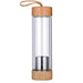 "TEA BREWING" בקבוק זכוכית דופן כפולה עם פילטר לחליטת תה מכסה במבוק מבית H2O |  בקבוק לחליטה ממותג | בקבוק זכוכית לחליטה