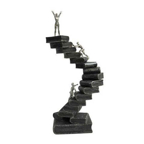 פסלונים ומוצרי נוי - מתנות מוצרי רטרו ווינטז - פסלים מעוצבים פסל לשאוף לפסגה פסל מדרגות פסל אומנותי - "יגעת ומצאת תאמין"