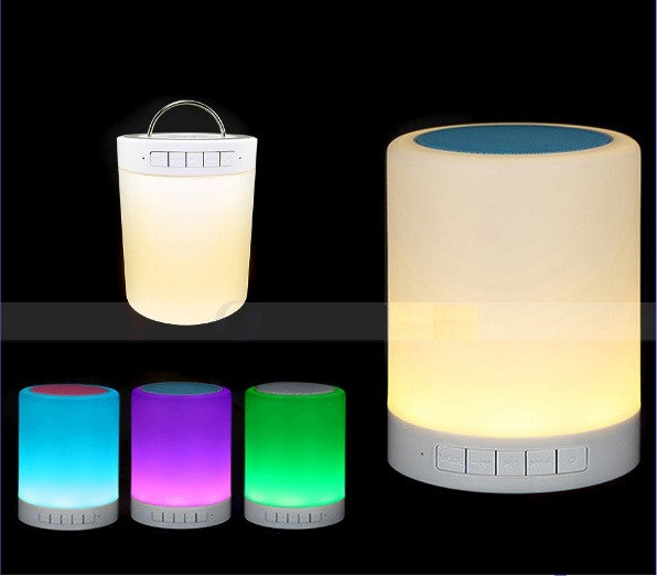 מנורת שולחן LED שינוי צבע עם רמקול בלוטות מגע טאץ'