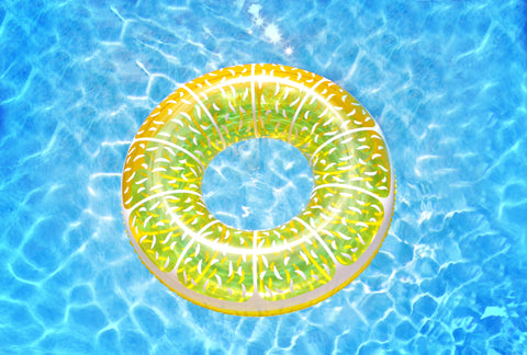  לימון גלגל ים ענק מעוצב בצורת לימון, מזרוני ים מתנפחים מזרן ים עם לוגו KR9655